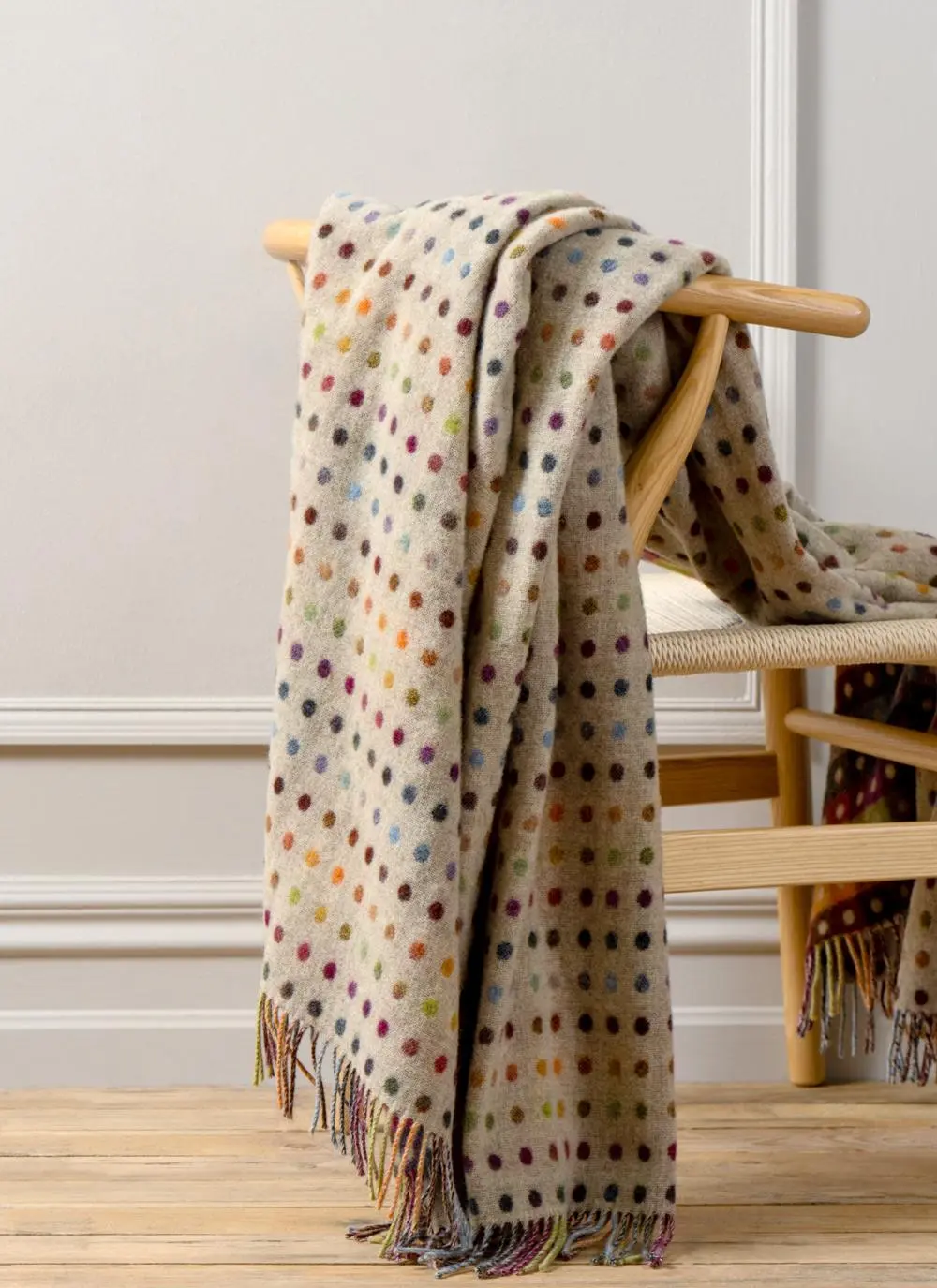 Reversible Polka Dot Merino Wool Throw