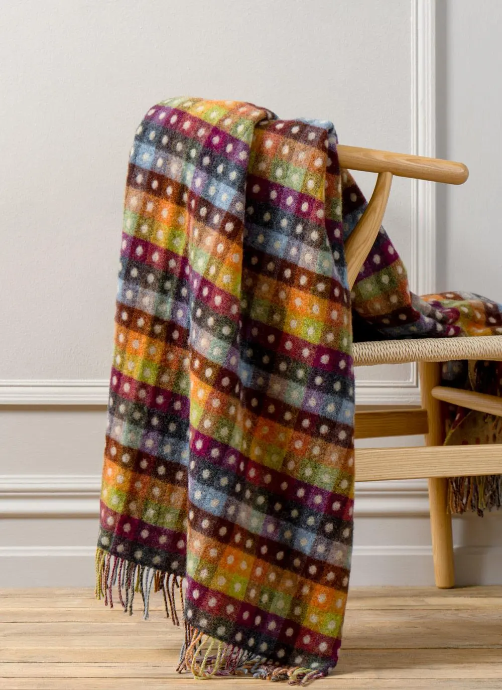 Reversible Polka Dot Merino Wool Throw