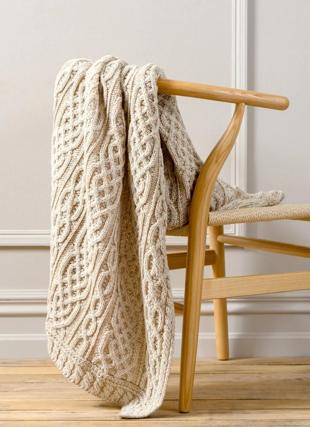 Plaited Celtic Throw in ‘white wicker’