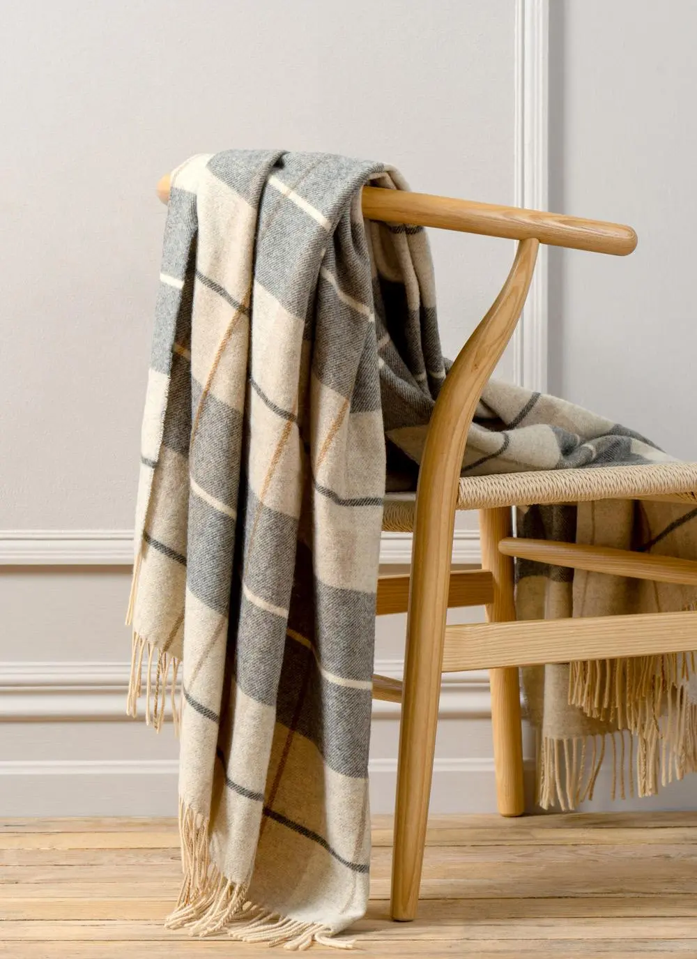 Fawn & Grey Lambswool Throw