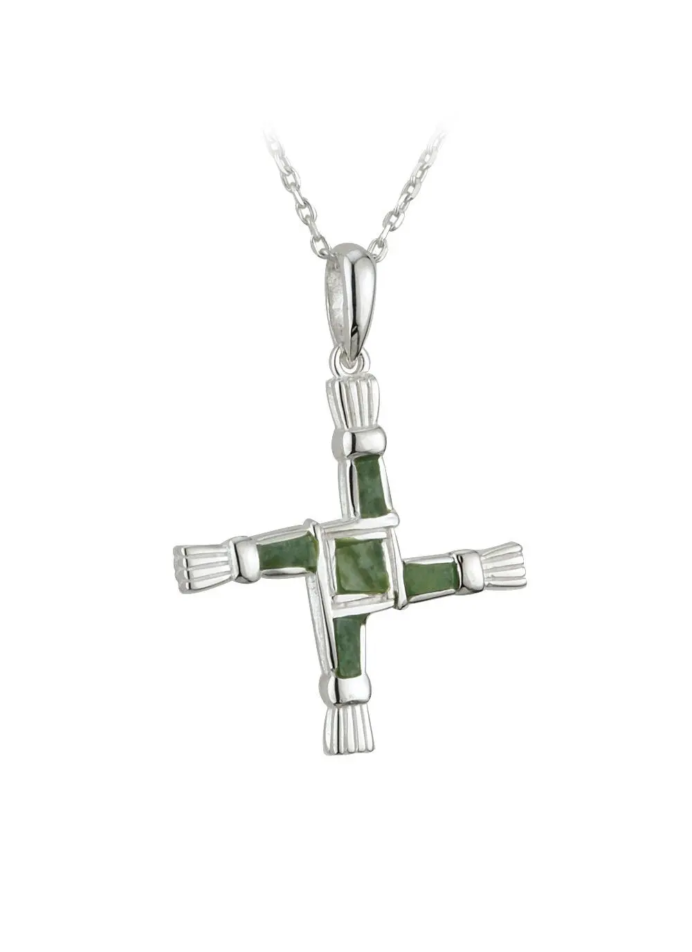 Sterling Silver Connemara Marble St. Brigid's Pendant