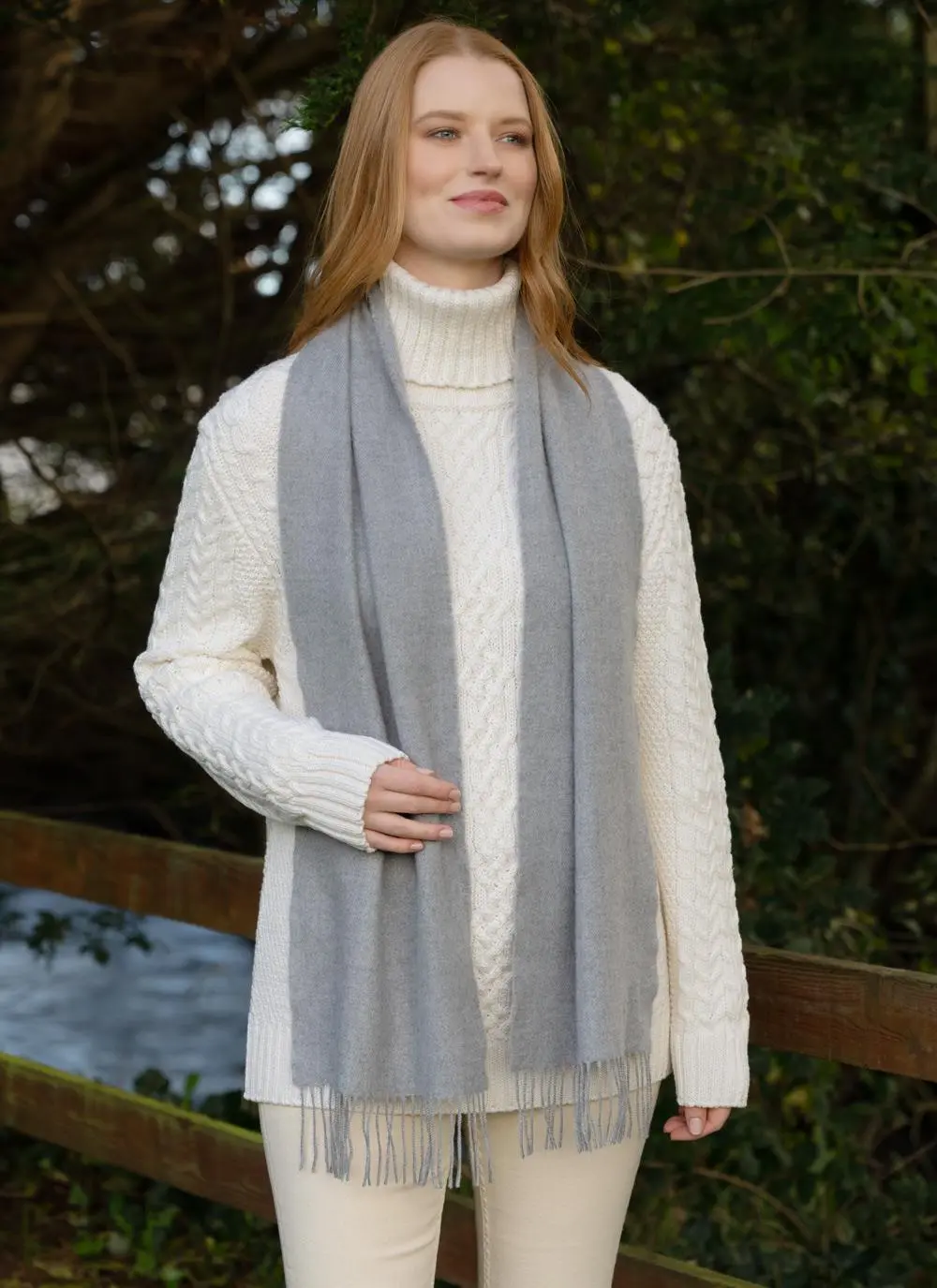 Extra Fine Merino Wool Fringed Scarf