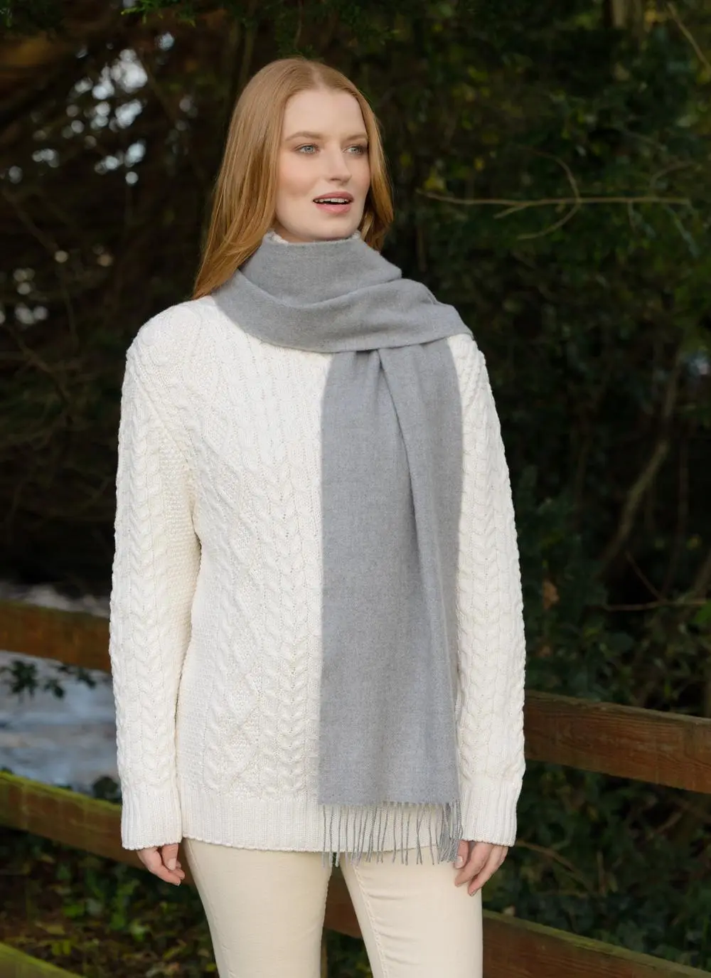 Extra Fine Merino Wool Fringed Scarf
