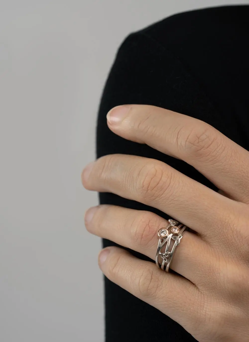 Sterling Silver Triple Trinity Ring