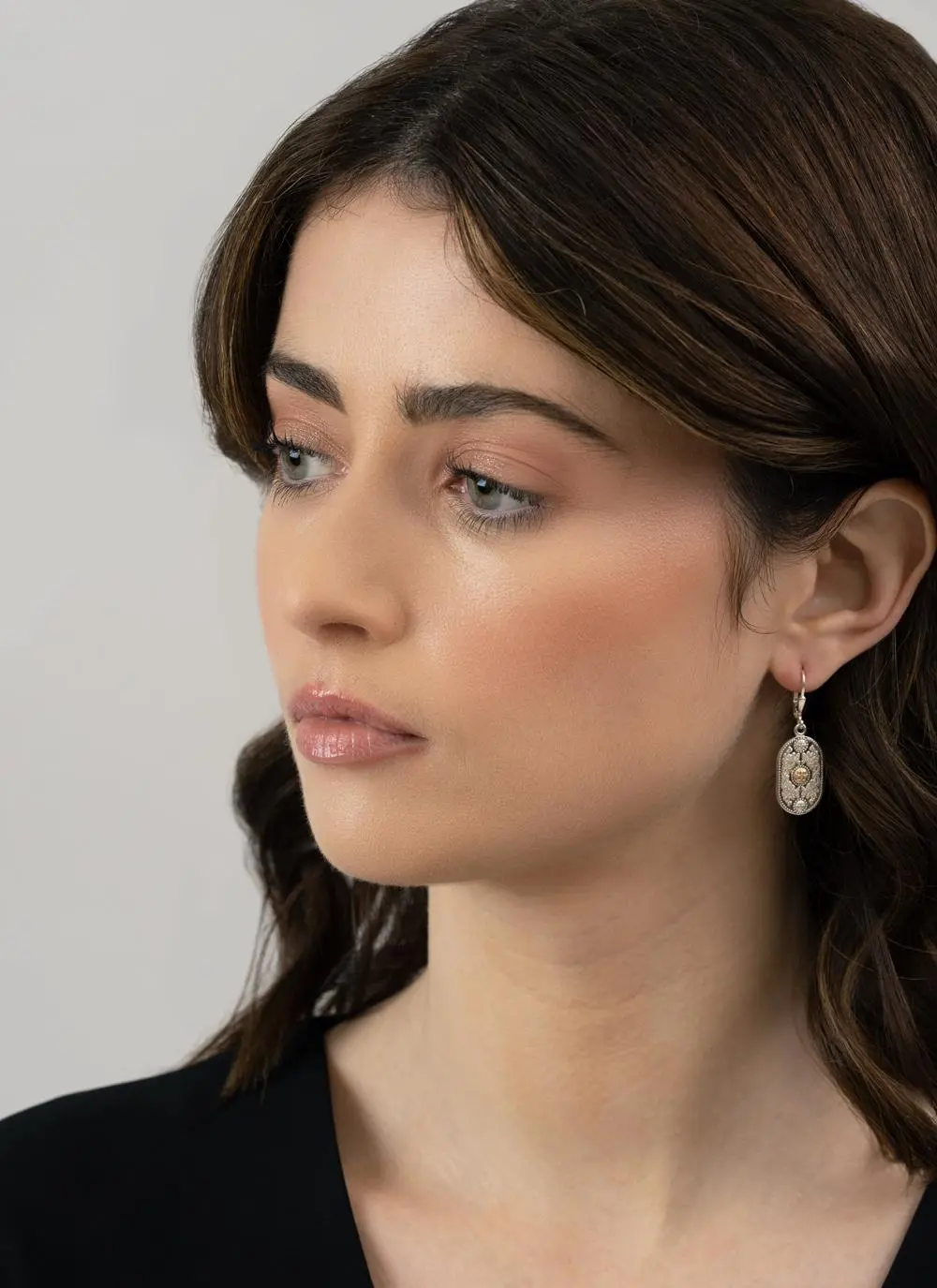 Sterling Silver & Rare Irish Gold Arda Drop Earrings