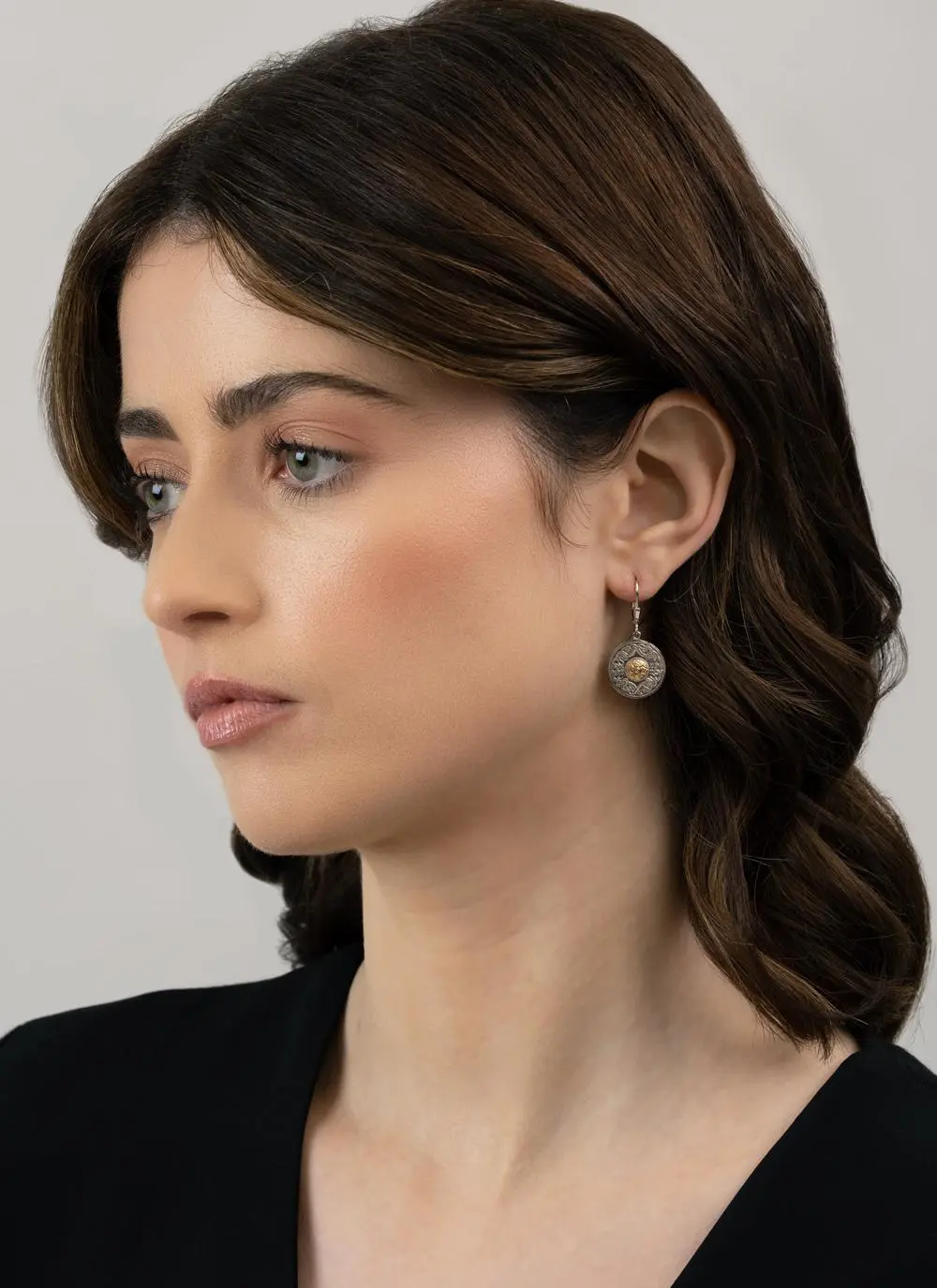 Celtic Warrior Earrings with 18K Gold Bead
