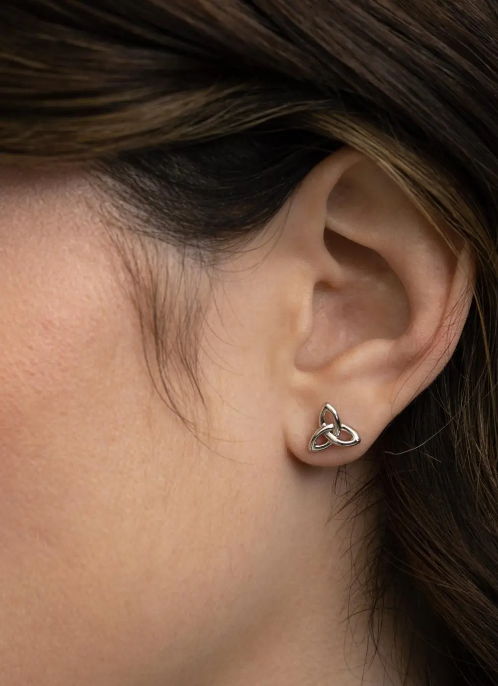 Sterling Silver Celtic Trinity Knot Stud Earrings 