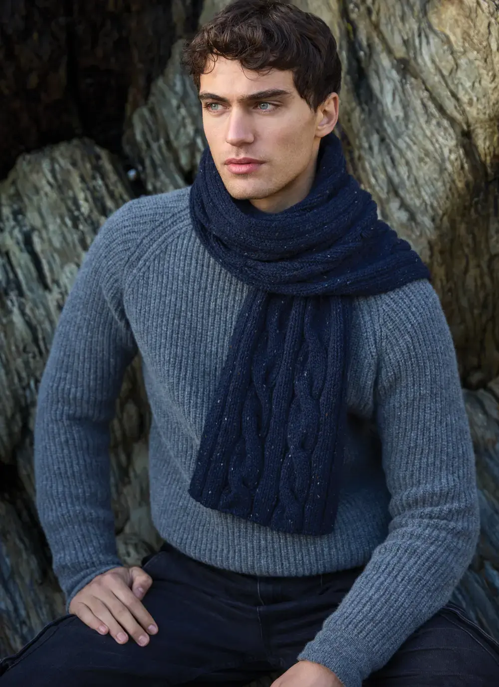 Fisherman Donegal Cable Scarf