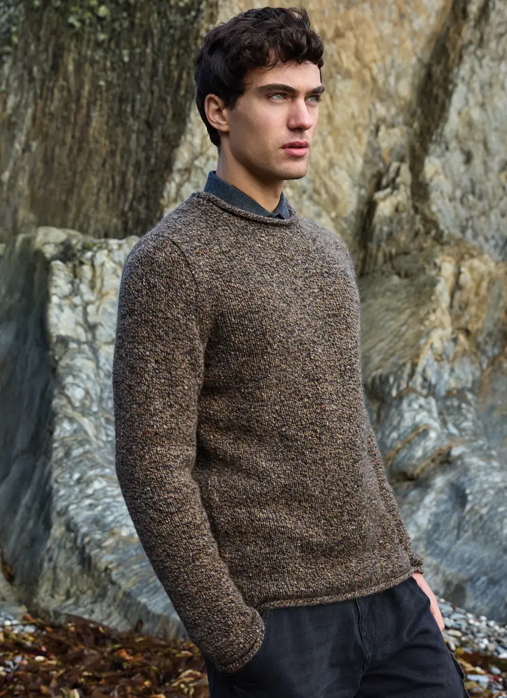 Fisherman Alpaca Roll Neck Sweater