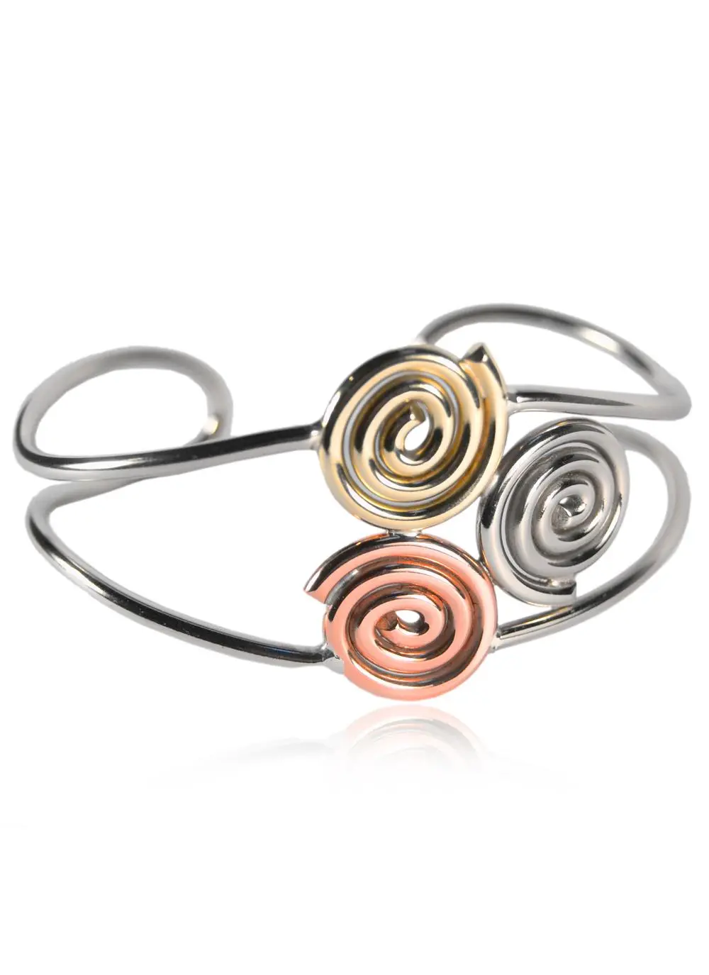 White background cut out shot of Celtic Triskele Bracelet Tri-Color