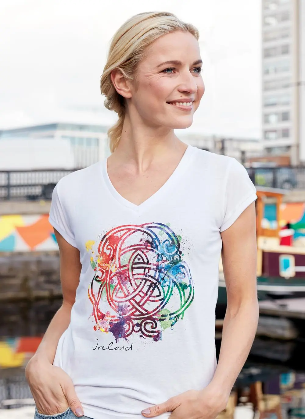 Ladies White Celtic Knot T-Shirt