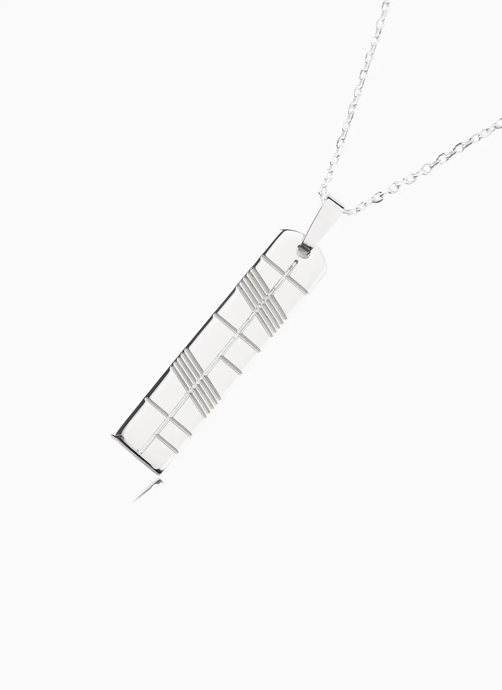 Large Sterling Silver Ogham Pendant Personalized