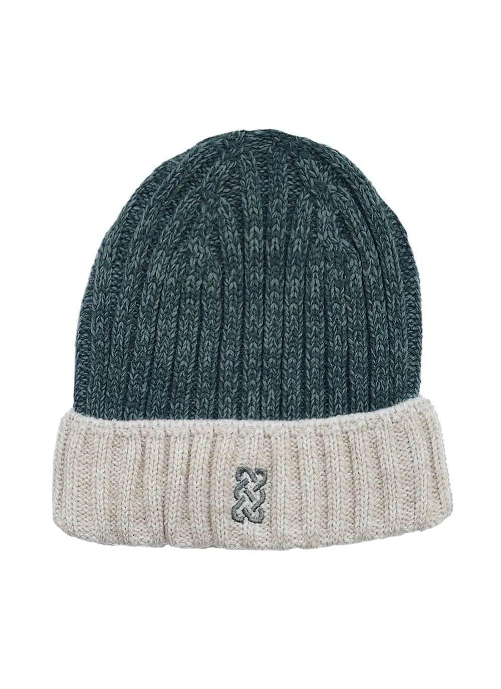 Sustainable Hat & Gloves Gift Set in Green & Cream Melange