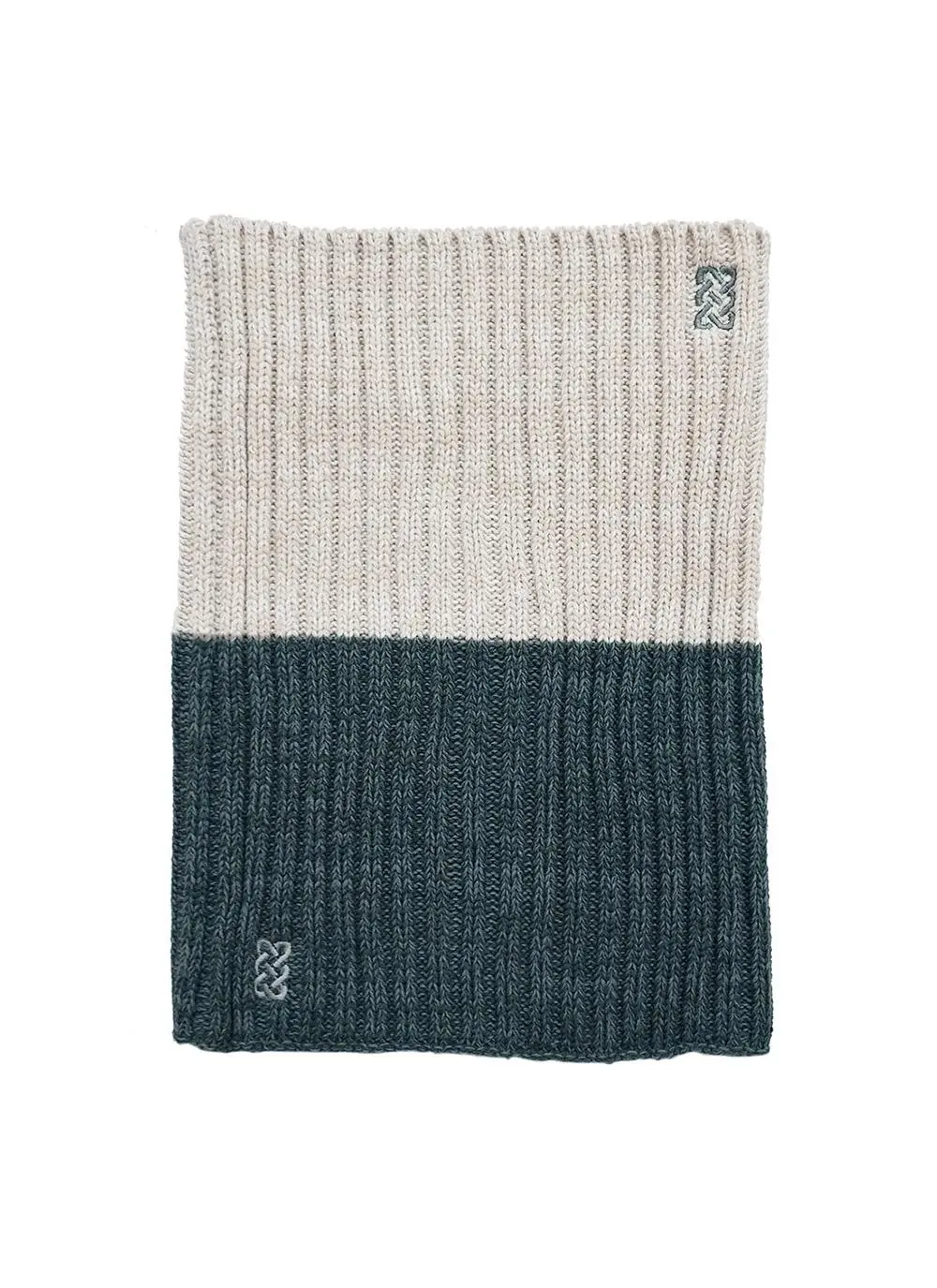 Sustainable Snood in Green & Cream