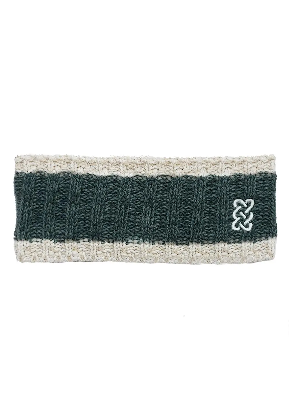 Sustainable Headband in Green & Cream