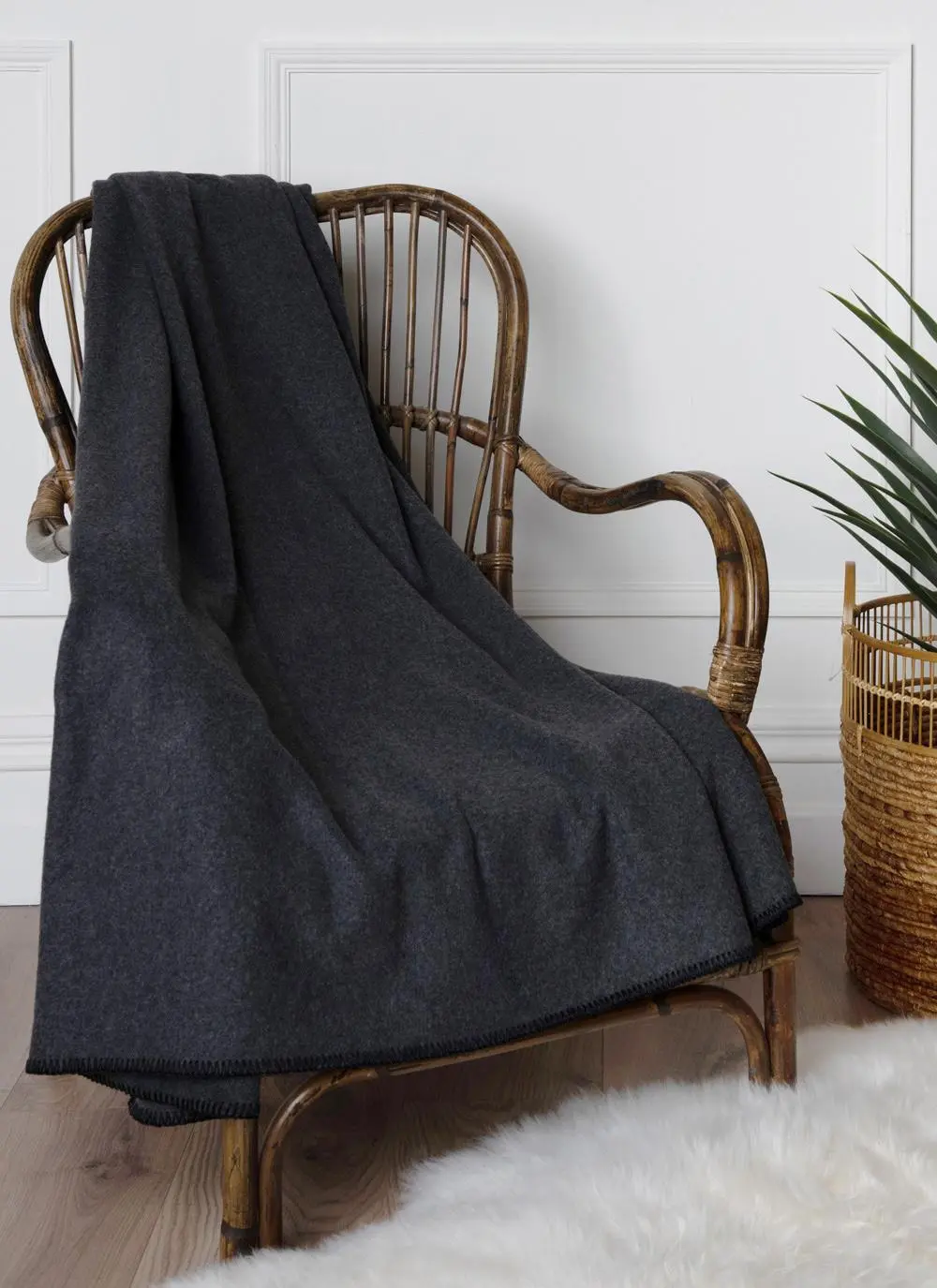 Charcoal Fleece Throw