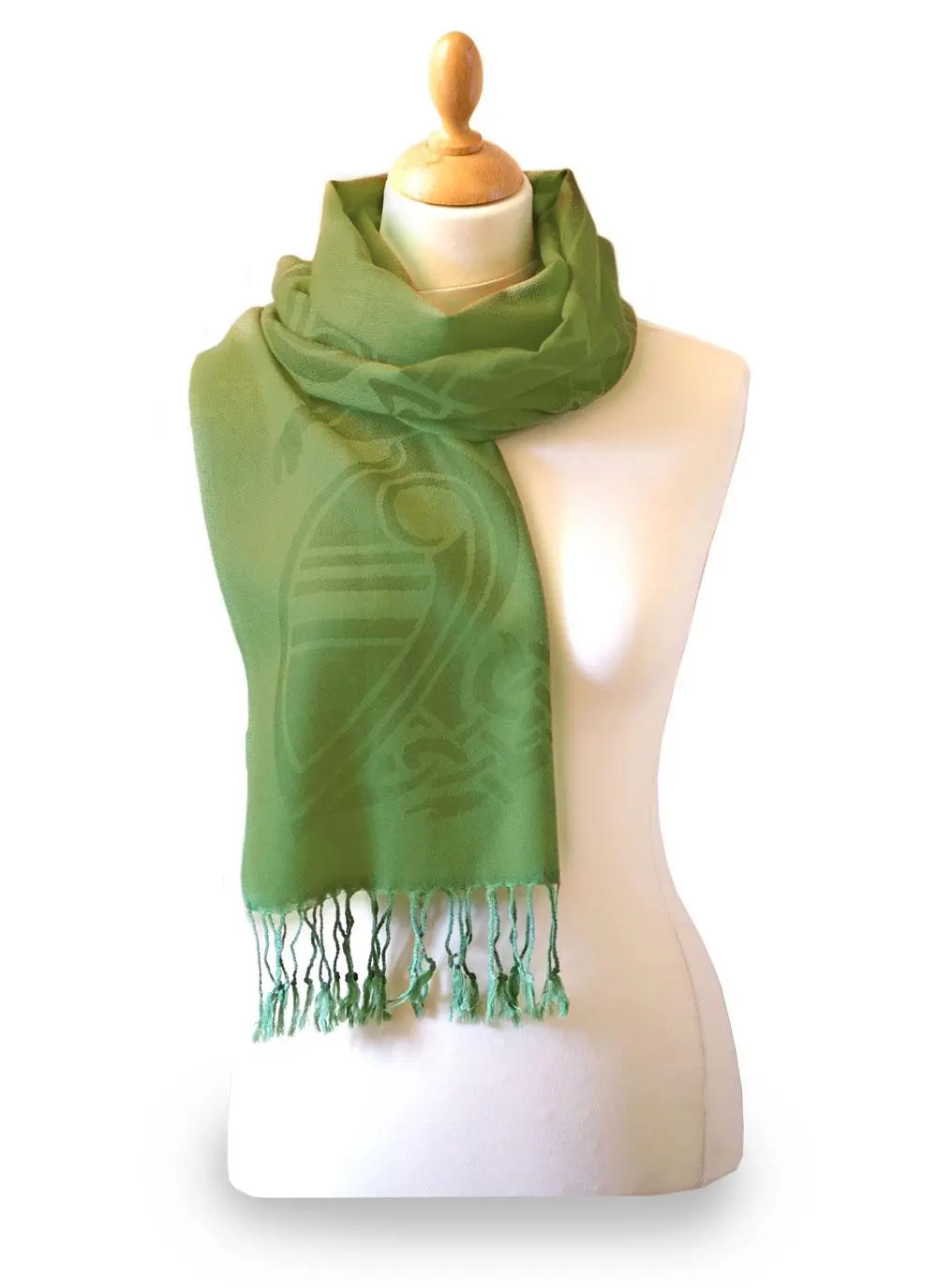 Forest Green Celtic Wool Scarf