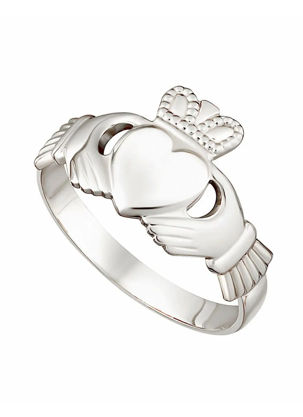 14ct White Gold Claddagh Ring