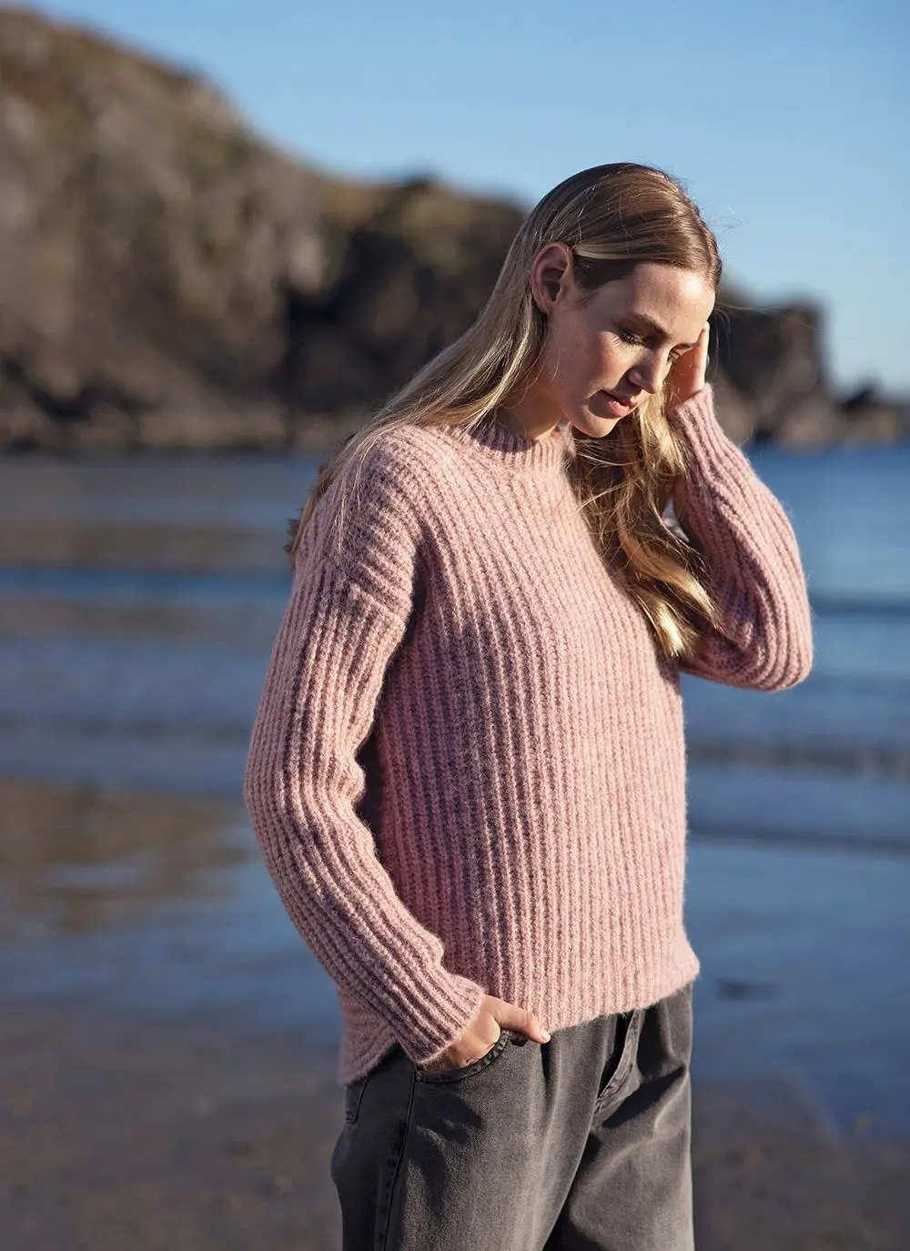 Fisherman Alpaca Chunky Ribbed Crew Sweater