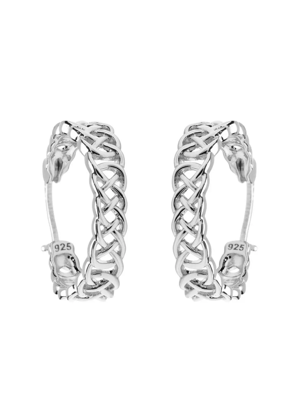 Sterling Silver Celtic Knot Hoop Earrings 
