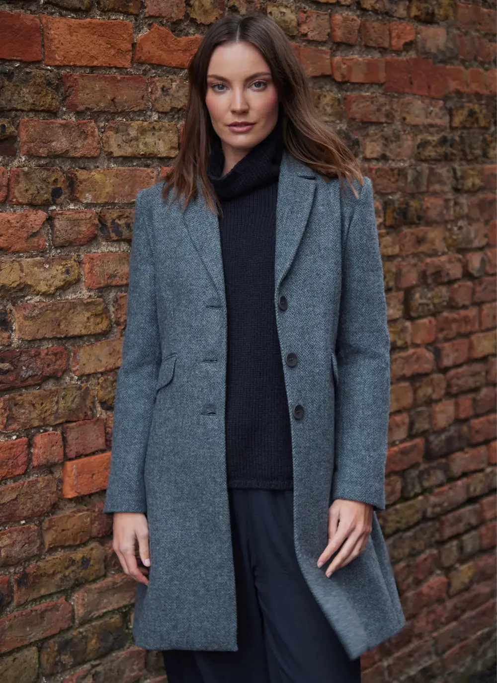 Irish Tweed Mid-Length Coat