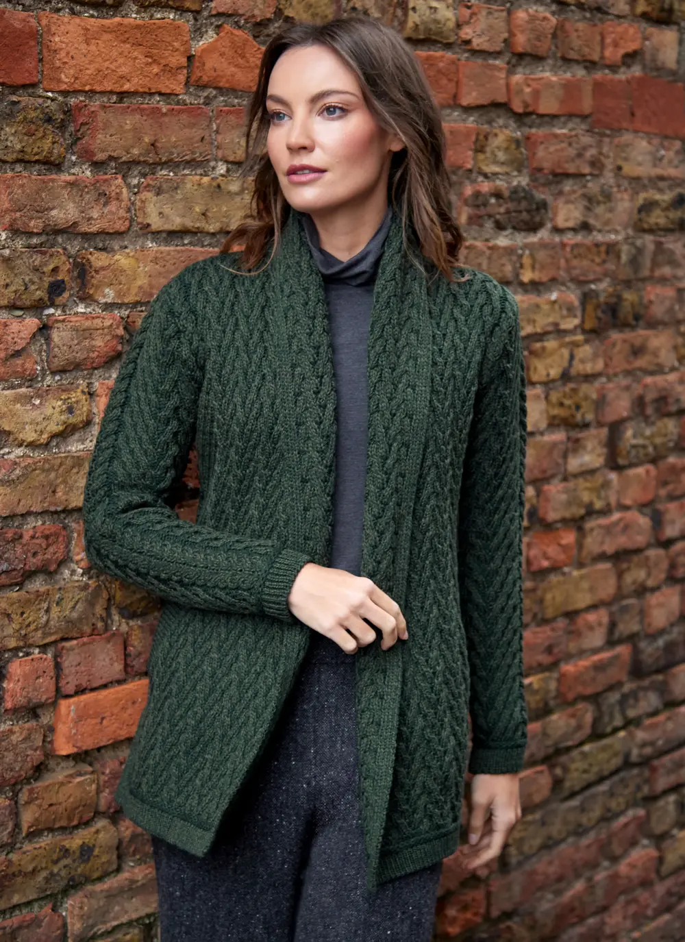 Riona Herringbone Edge to Edge Cardigan 