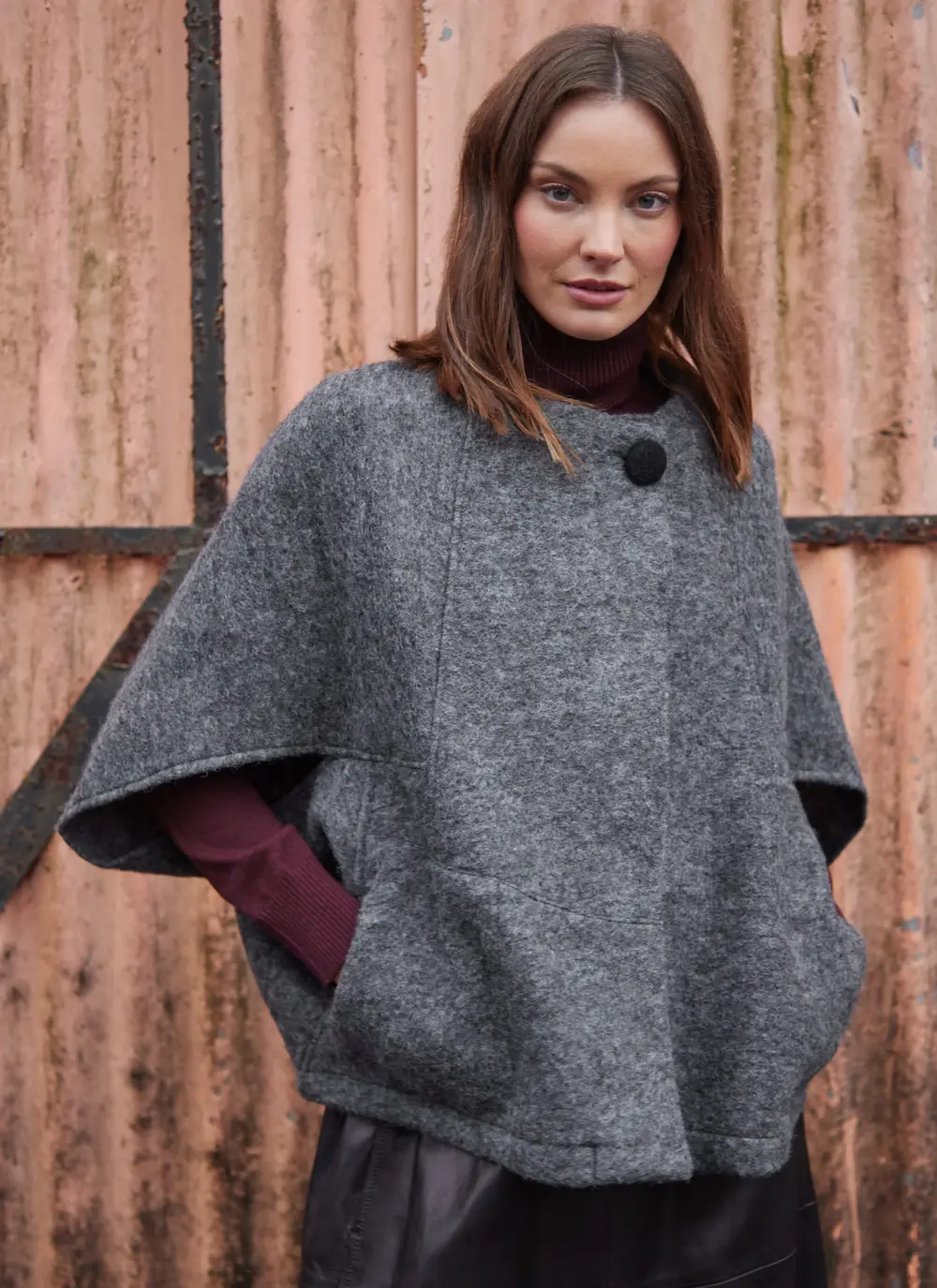 Niamh Button Poncho 