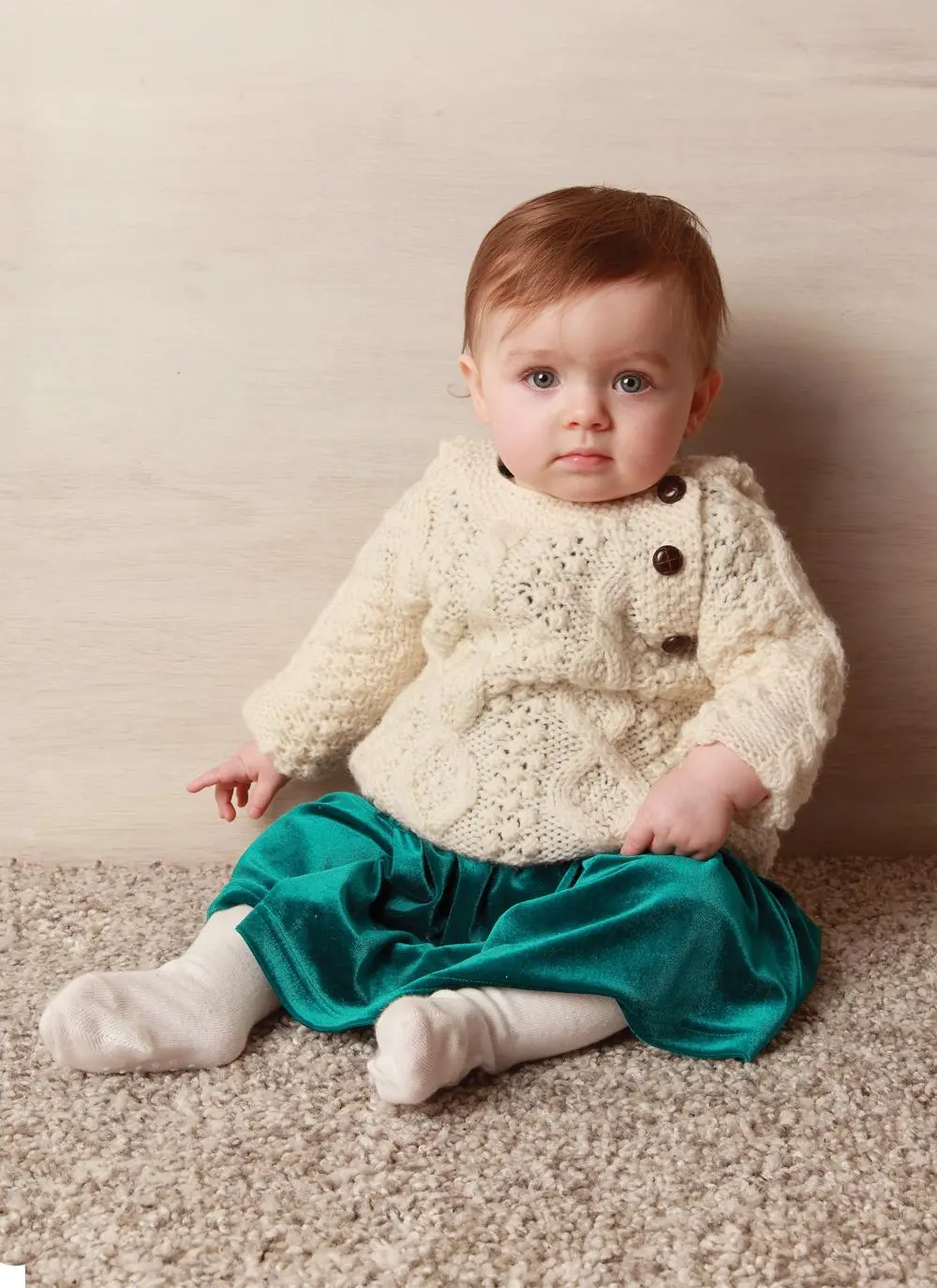 Baby Hand-Knit Aran Hoodie
