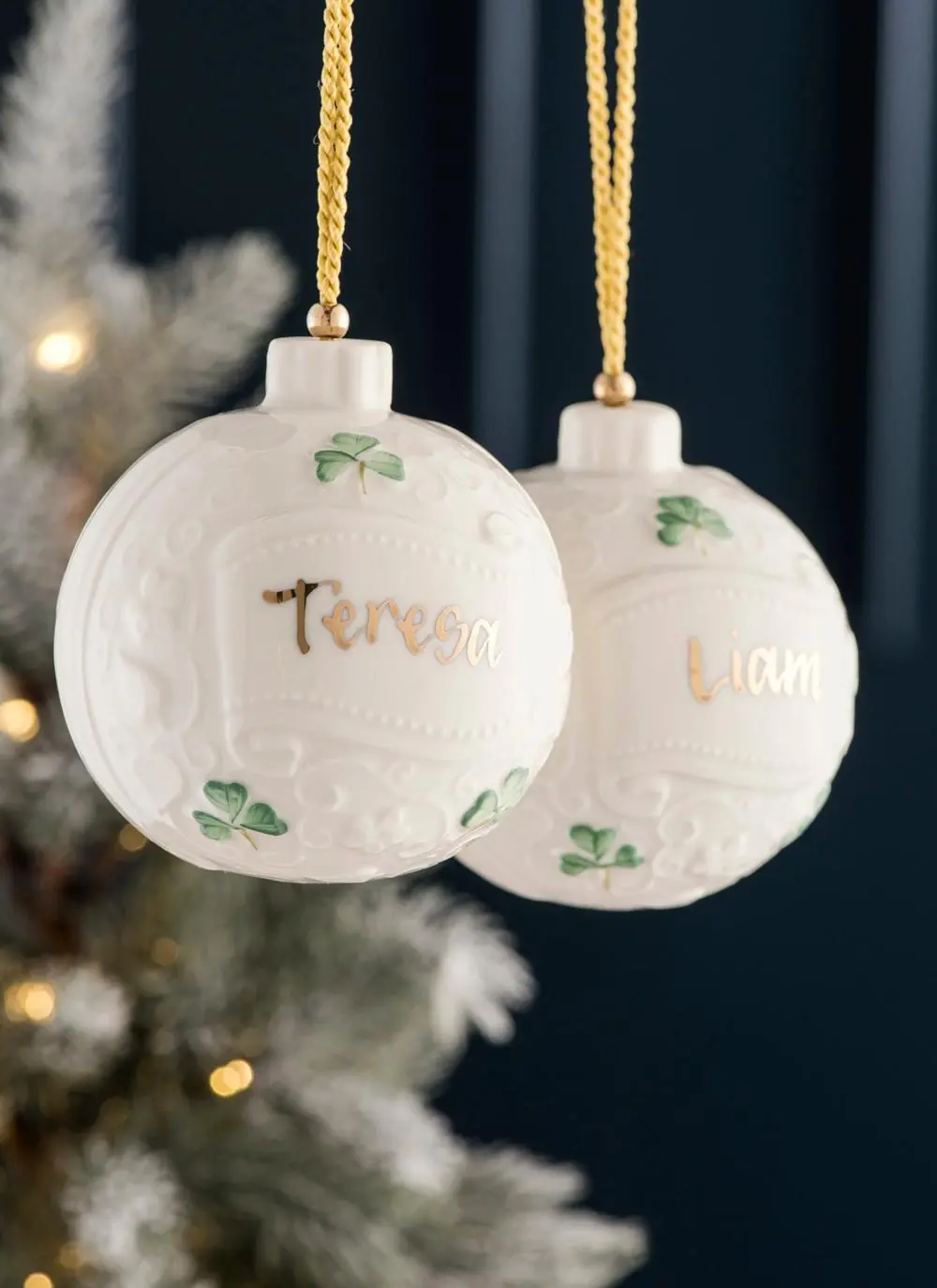 Belleek Personalized Bauble Ornament