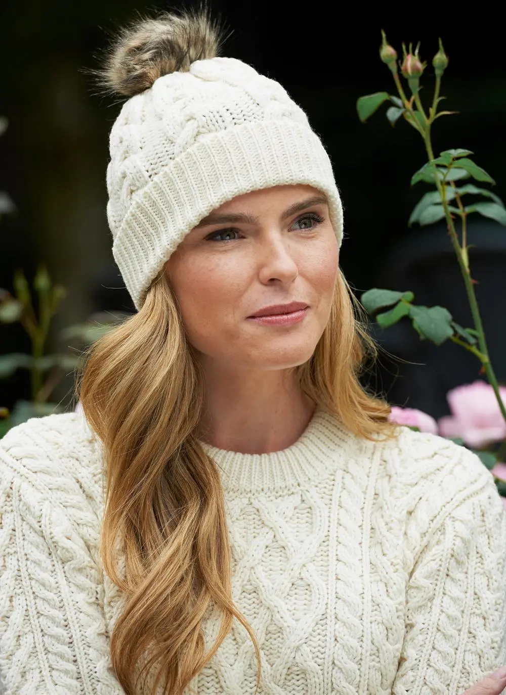 Cable Knit Pom Pom Hat