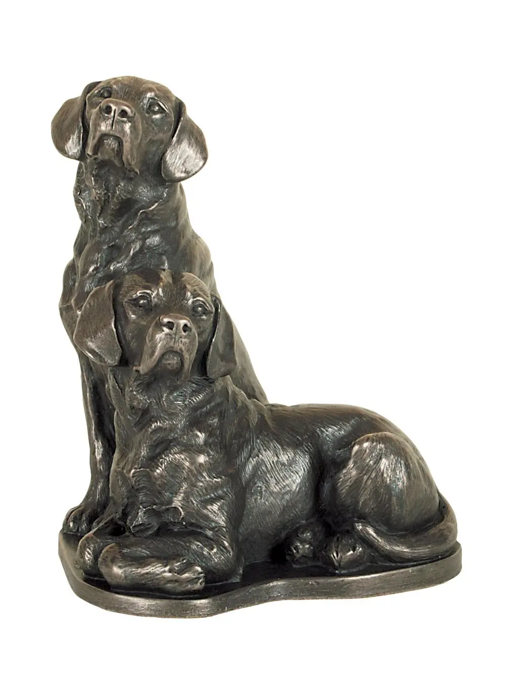 Pair of Labradors Bronze Figurine