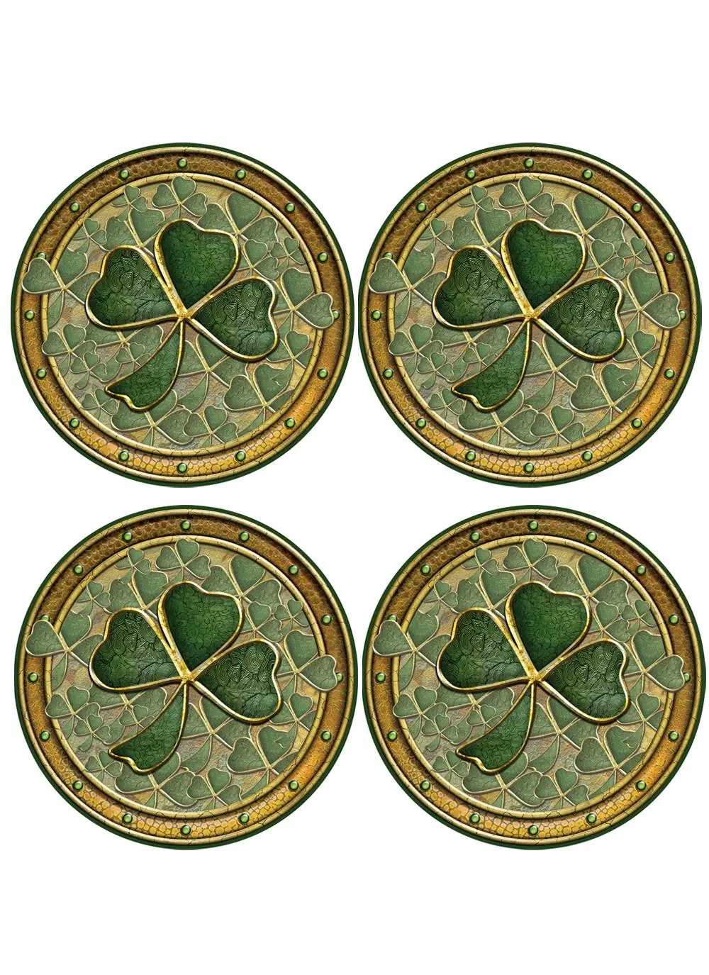 Golden Shamrock Coasters Set of 4