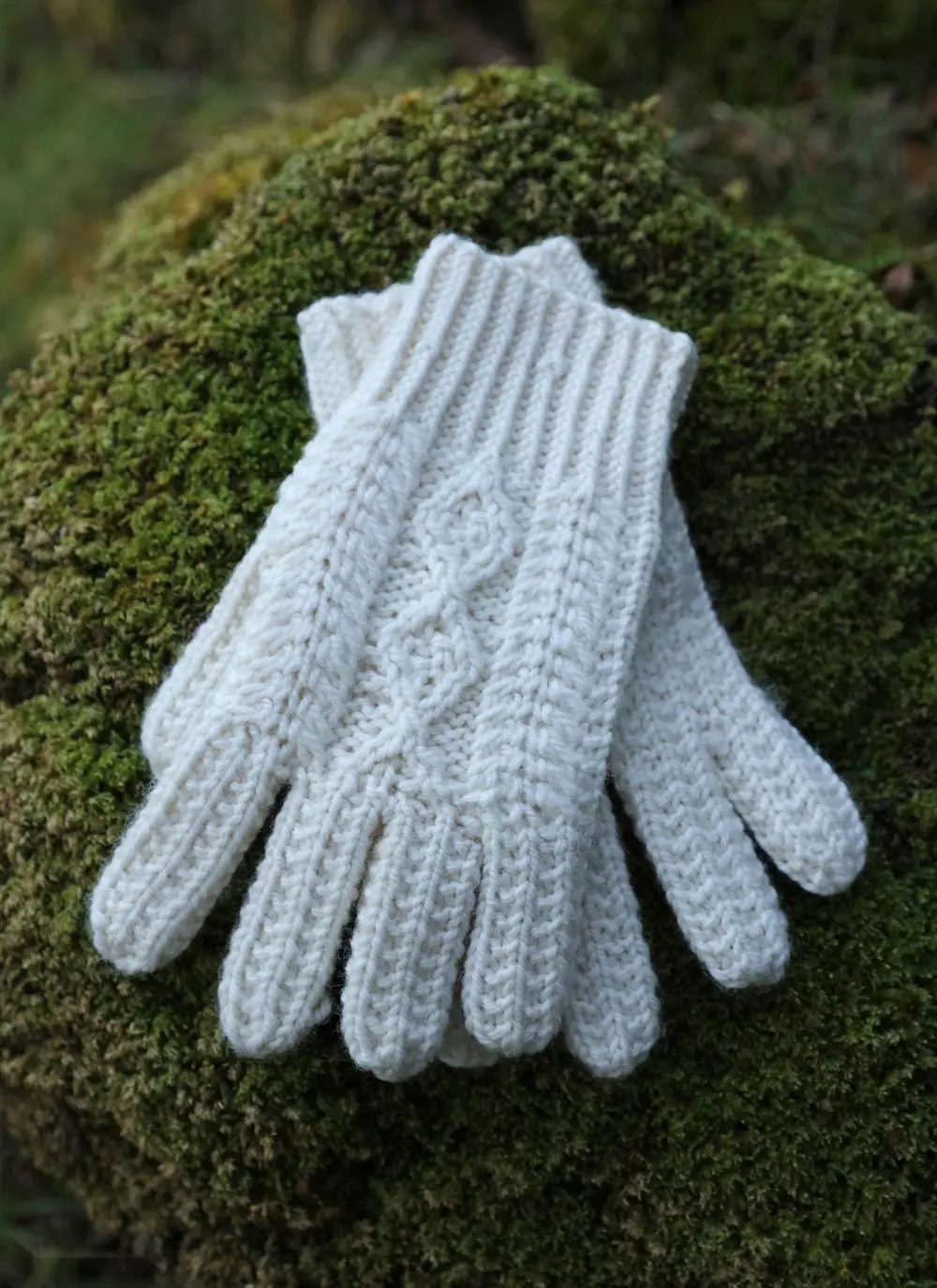 Hand-Knit Aran Gloves 