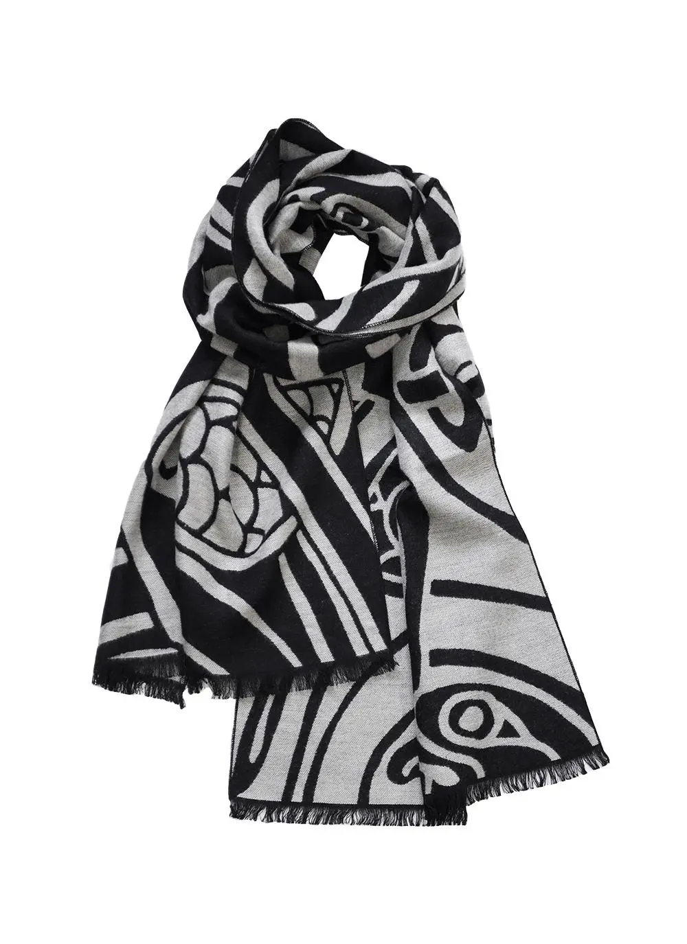 Book of Kells Reversible Scarf - Grey & Black