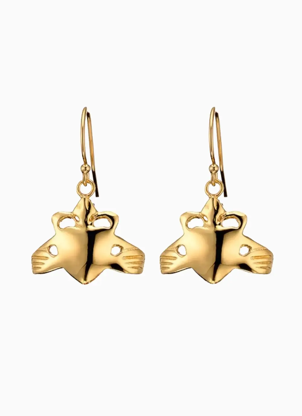 Loinnir Handmade in Ireland 18K Gold Vermeil Claddagh Drop Earrings 