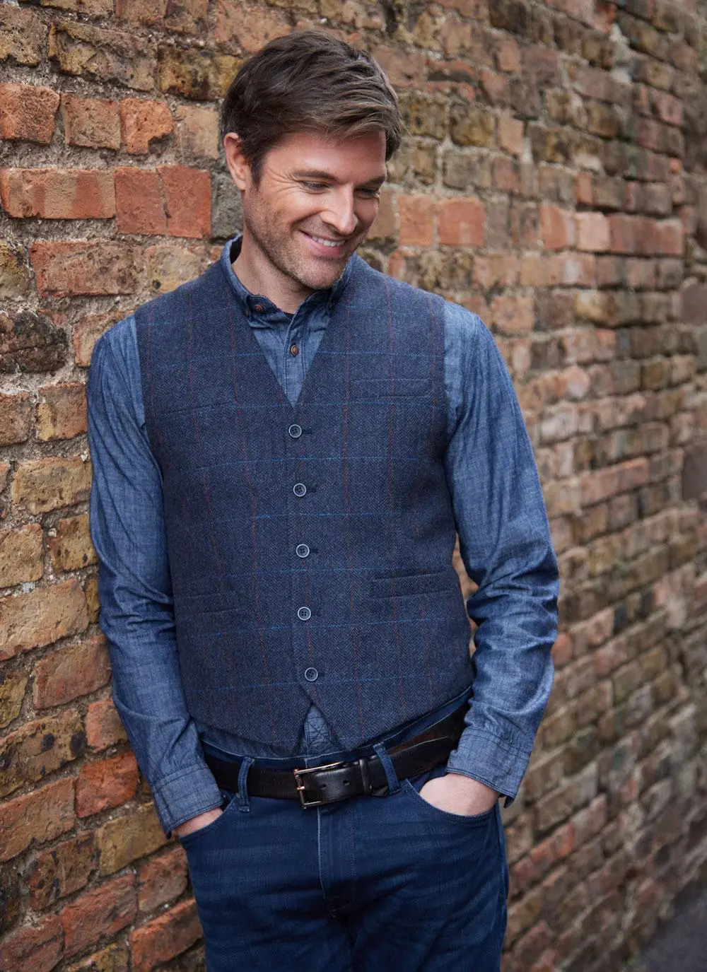 Overcheck Tweed Waistcoat
