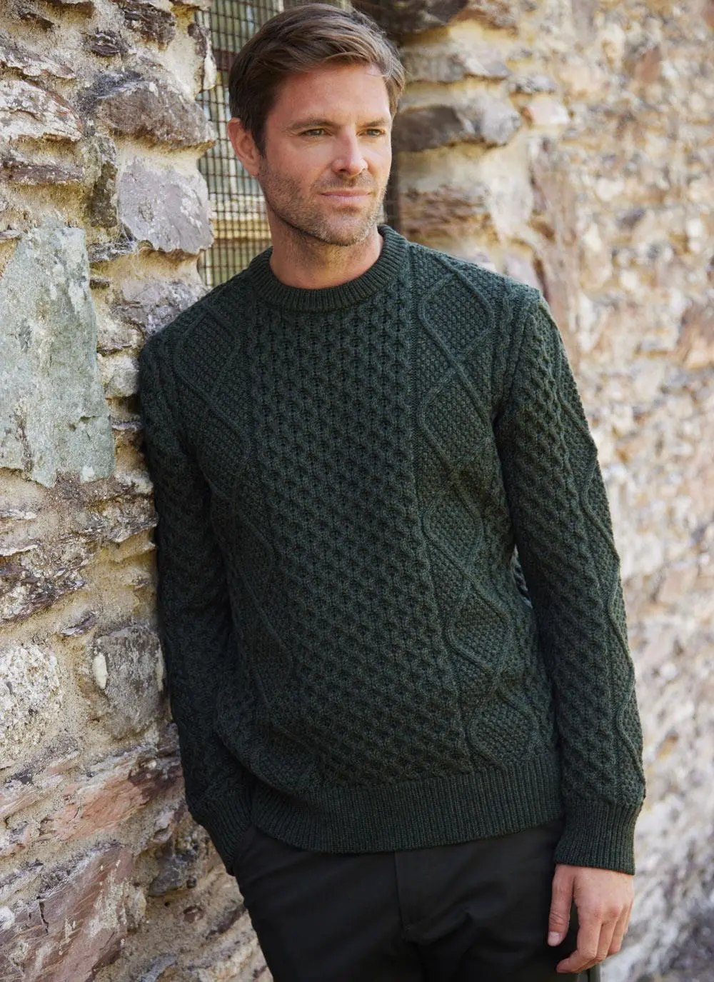 Connall Crew Neck Aran Sweater