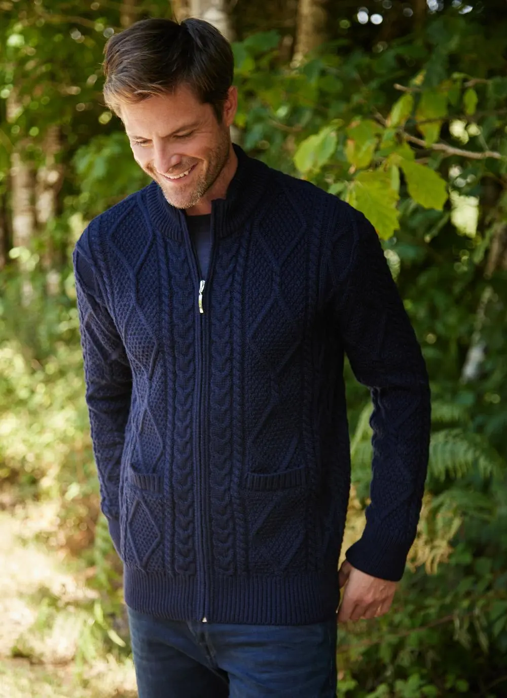 Denis Full Zip Aran Sweater