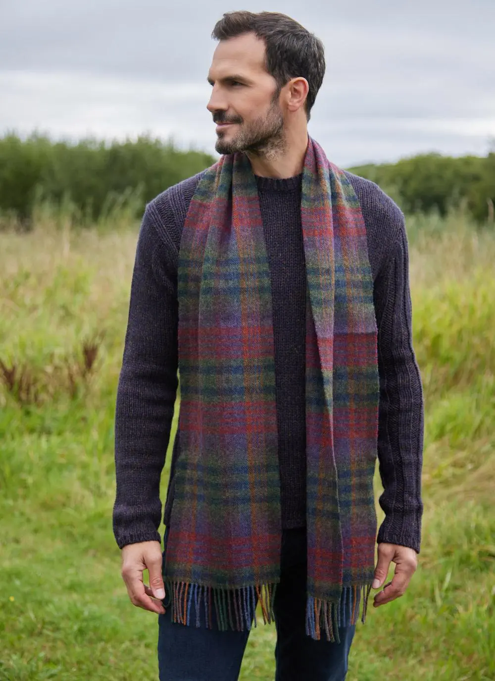 Long Lambswool Fringed Scarf