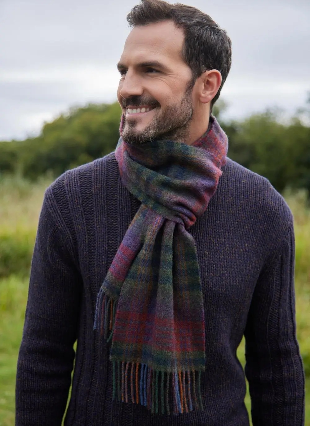 Long Lambswool Fringed Scarf