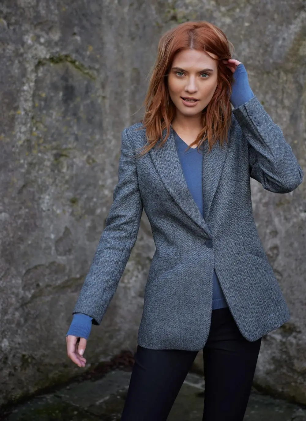 Irish Tweed Blazer in Blue