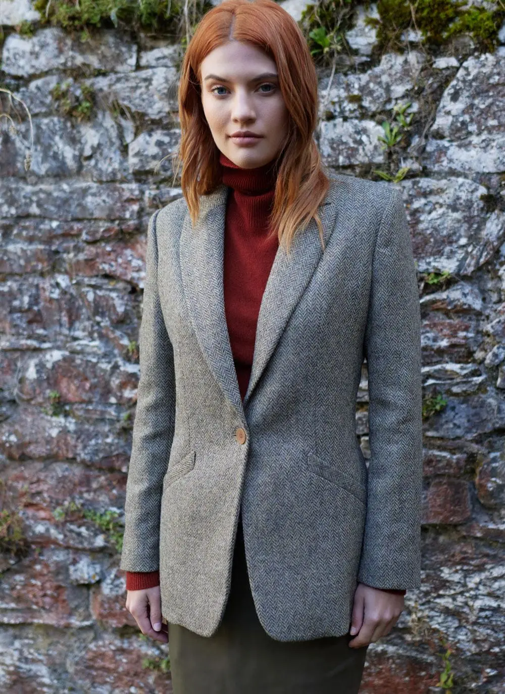 Irish Tweed Blazer in Brown/Grey