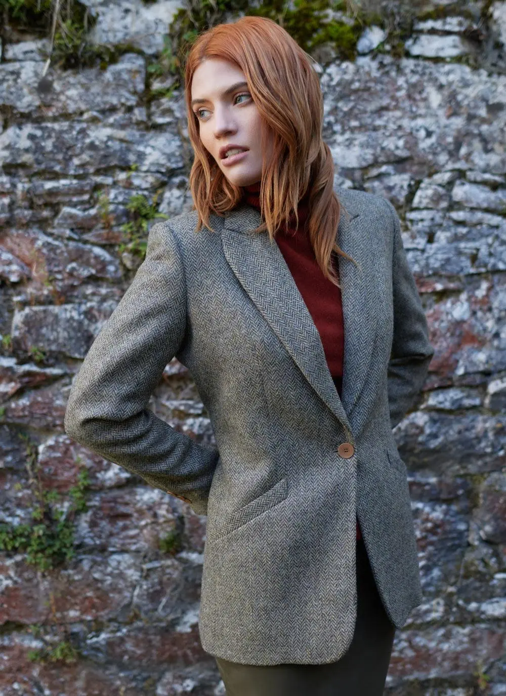 Irish Tweed Blazer in Brown/Grey