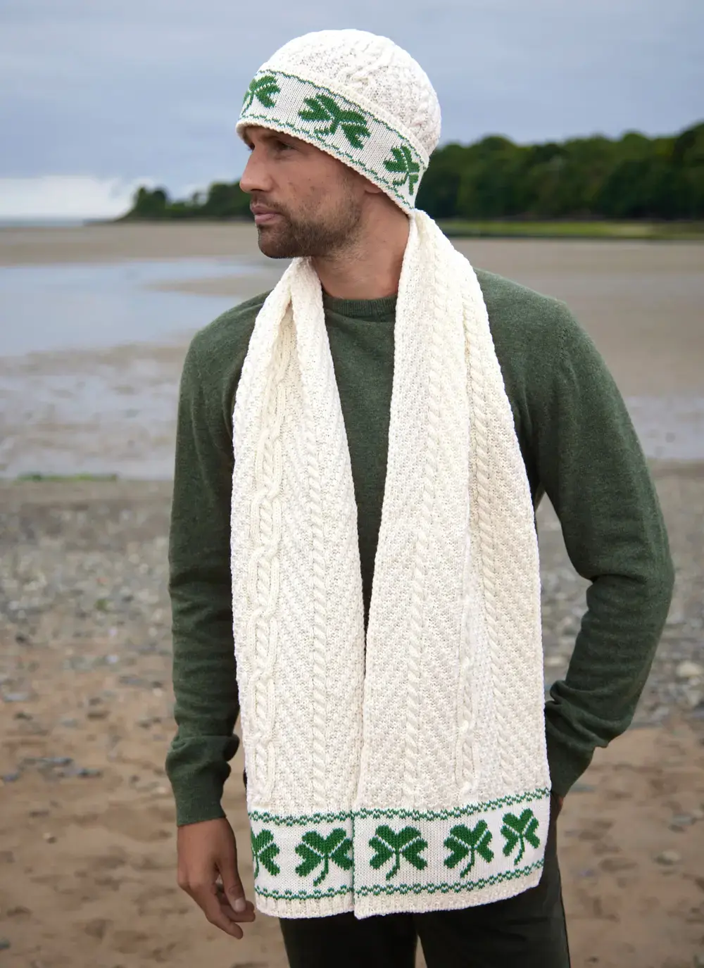 Shamrock Beanie & Scarf Set