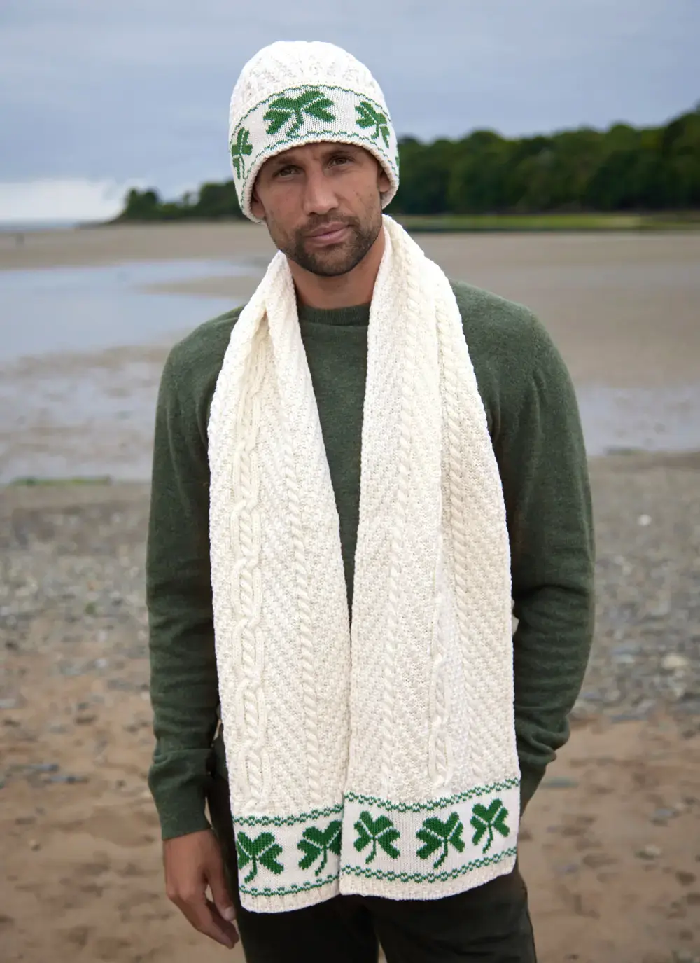 Shamrock Beanie & Scarf Set