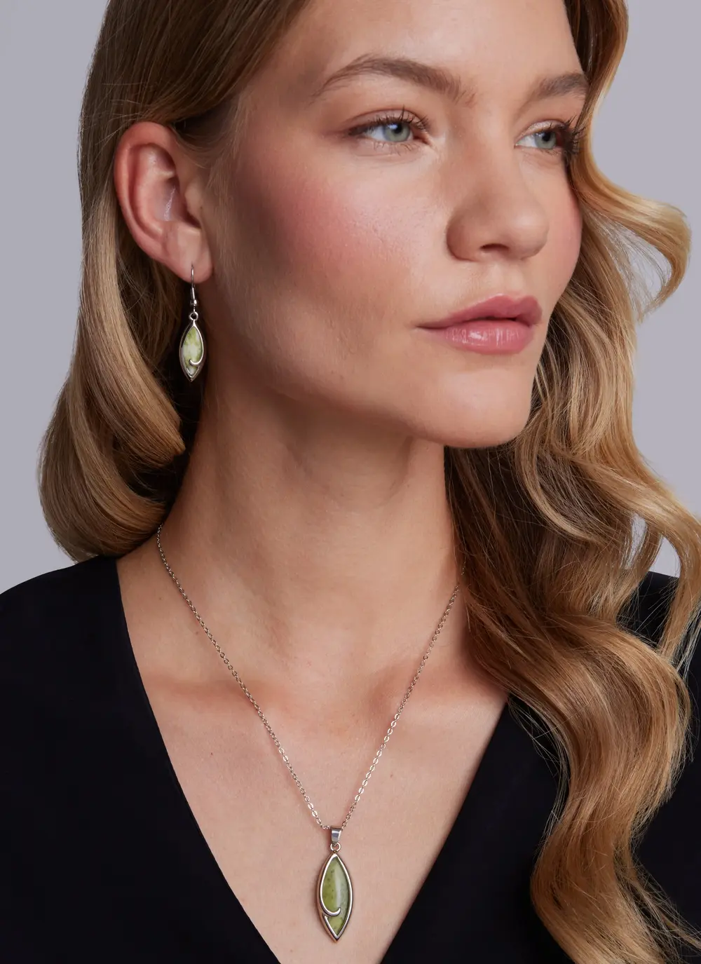 Connemara Marble Ellipse Pendant
