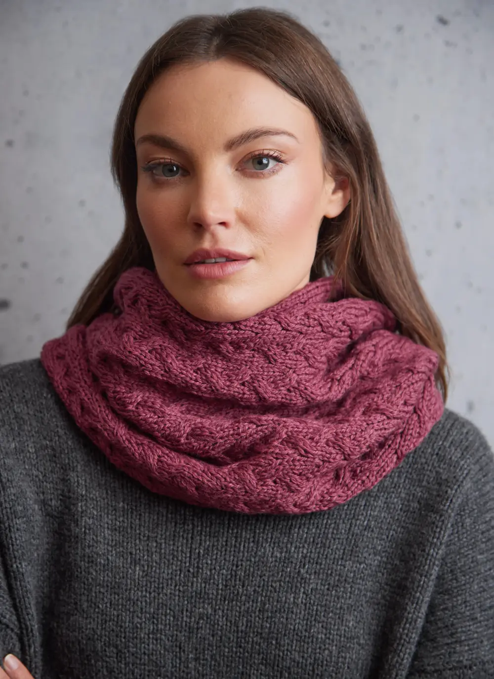 Supersoft Aran Snood in Jam