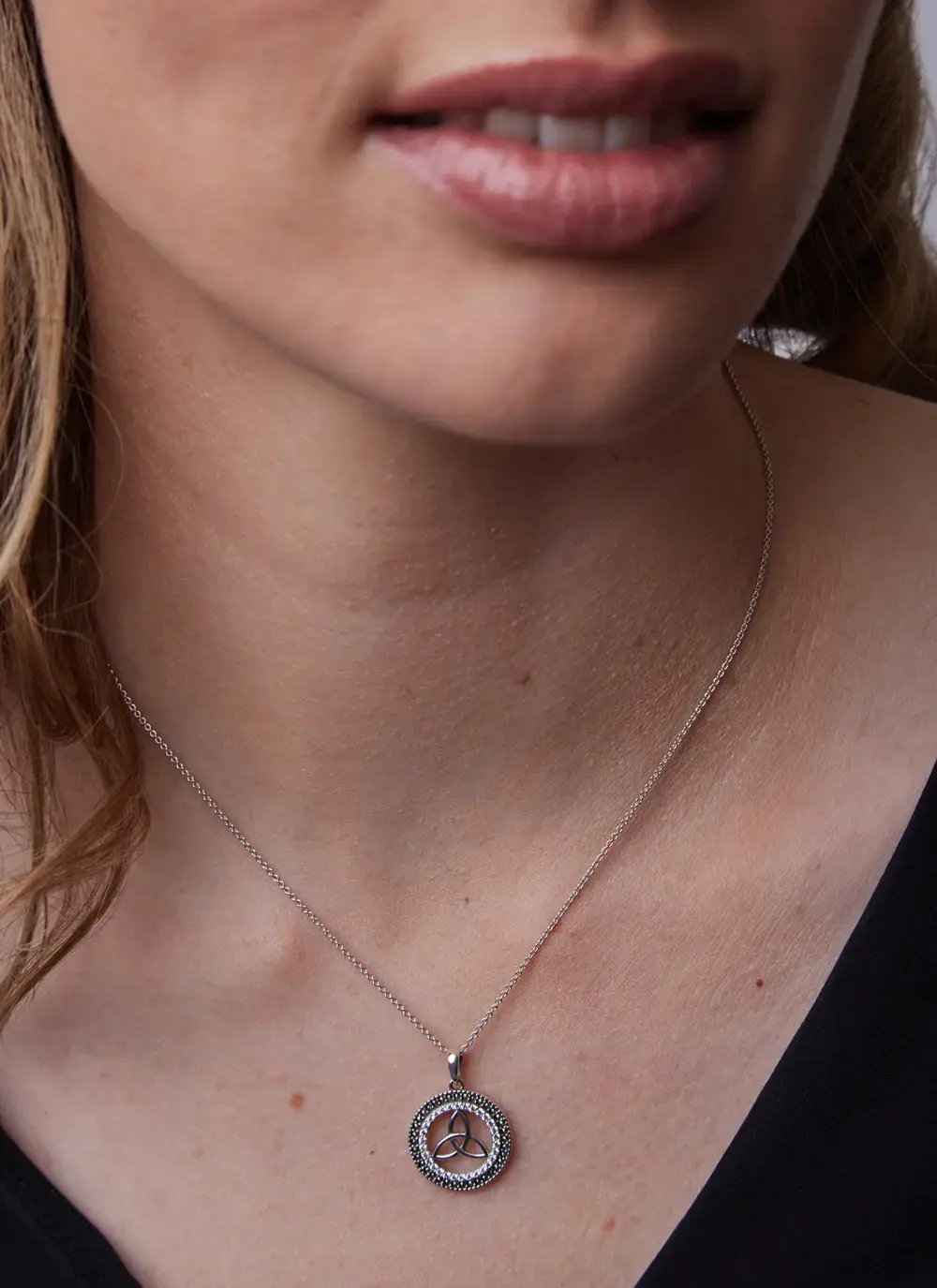 Trinity Marble Pendant with Cubic Zirconia 