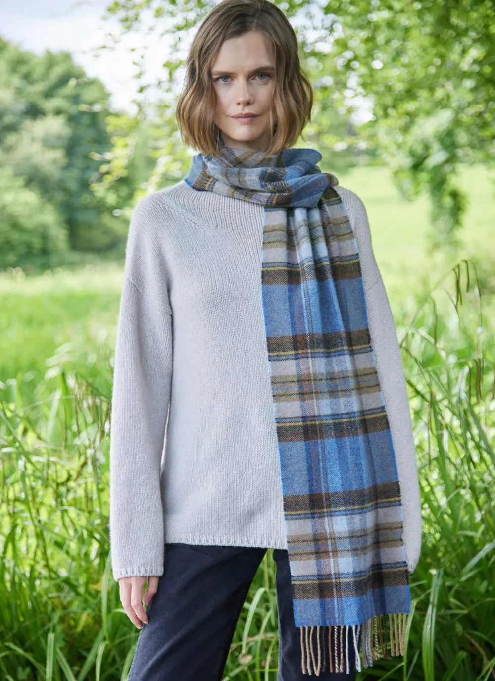 Long Lambswool Fringed Scarf