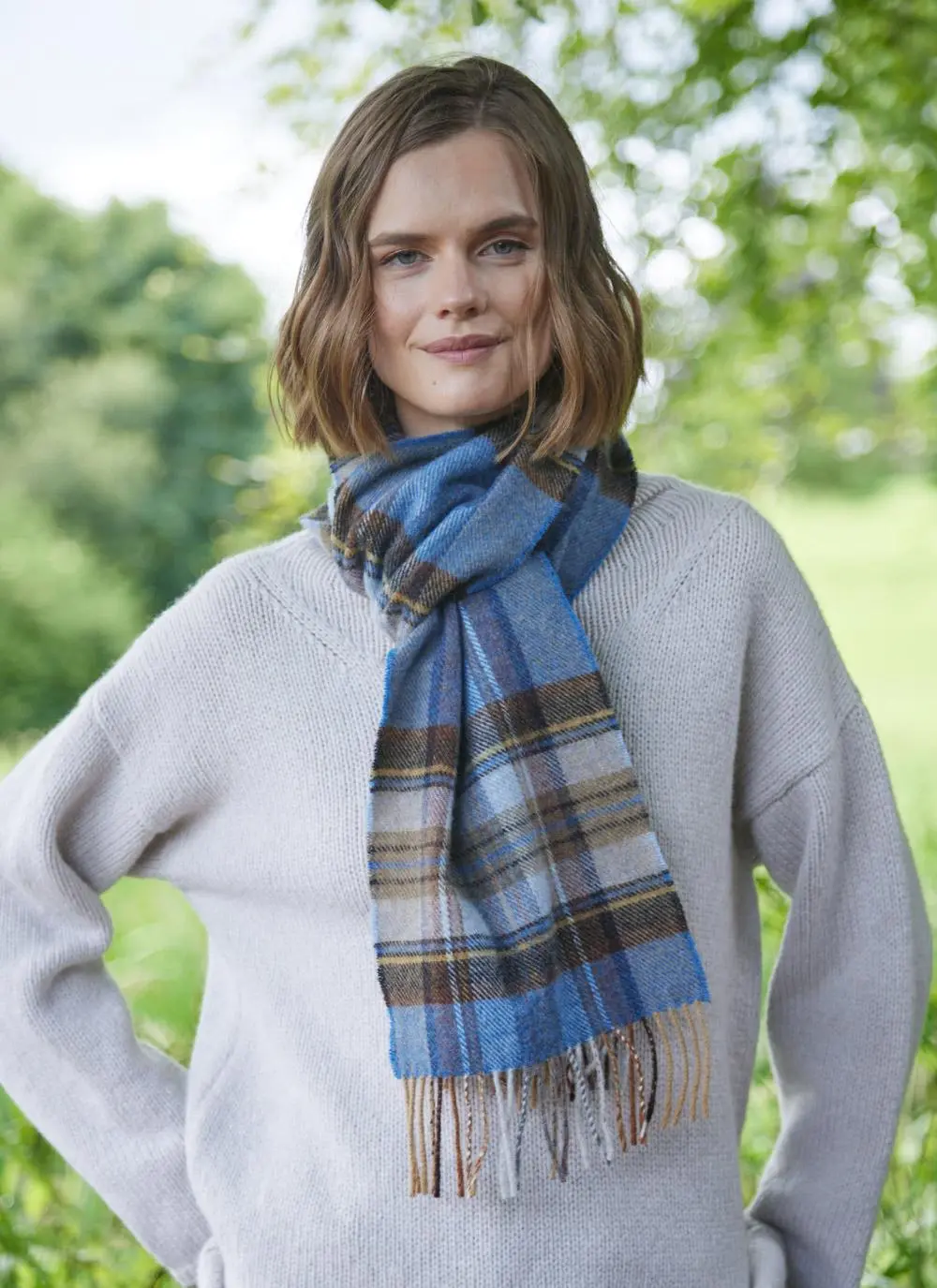 Long Lambswool Fringed Scarf